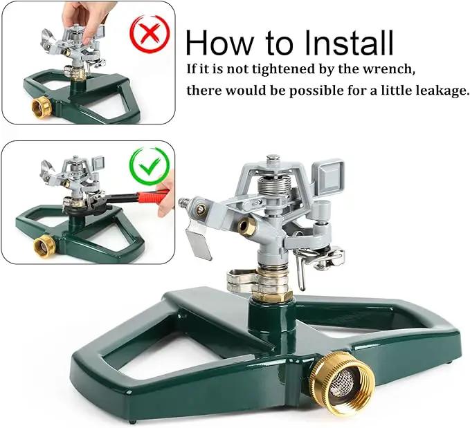 STYDDI Heavy Duty Impact Pulsating Sprinkler for Yard, All Metal Adjustable Rotating Circular Impulse Lawn Sprinkler for Medium to Large Areas, Lawn and Garden, Coverage up to 5,800 Sq. Ft by GreenHaven Gardens