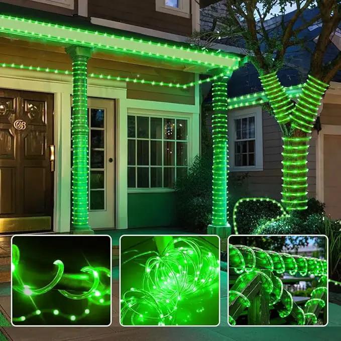 Solar Rope Light Waterproof 39FT 100LEDs Outdoor IP65 Solar String Lights for Easter Outside Party Garden Yard Home Wedding Christmas Halloween Holiday St. Patrick's Day Tree Lighting(Green) by GreenHaven Gardens