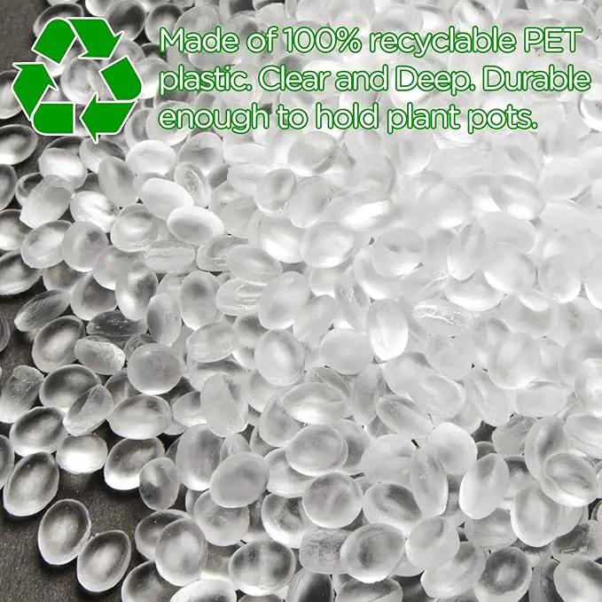 Hoolerry Plastic Plant Saucer Clear Deep Drip Tray Thickened Clear Plant Saucers Trays for Pots Deep Drip Trays for Home Garden Indoor and Outdoor Potted(15 Pcs,12 Inch) by GreenHaven Gardens