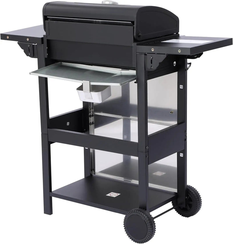 3-Burner Propane Gas BBQ Grill, 25,650 BTU Output, Wire Enamel Cooking Grids, Foldable Side Table, Stainless Steel Outdoor Grill for Patio and Backyard by GreenHaven Gardens