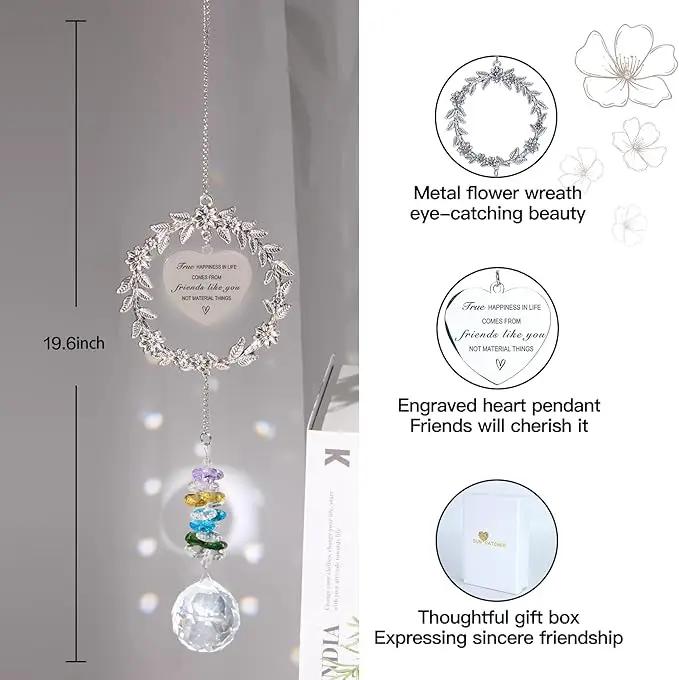 Friend Gifts Unique Friendship Gifts for Women,BFF, Bestie-Best Friend Birthday Gift, Hanging Rainbow Crystal Suncatcher Ornament by GreenHaven Gardens