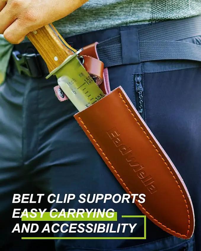 Hori Hori Trowel Knife Japanese Weeding Knife Garden Knife Tool with Sheath for Landscaping Digging, Dividing Plants, Planting Bulbs, Digging Out Weeds, Removing Rocks, Cutting Through Roots by GreenHaven Gardens