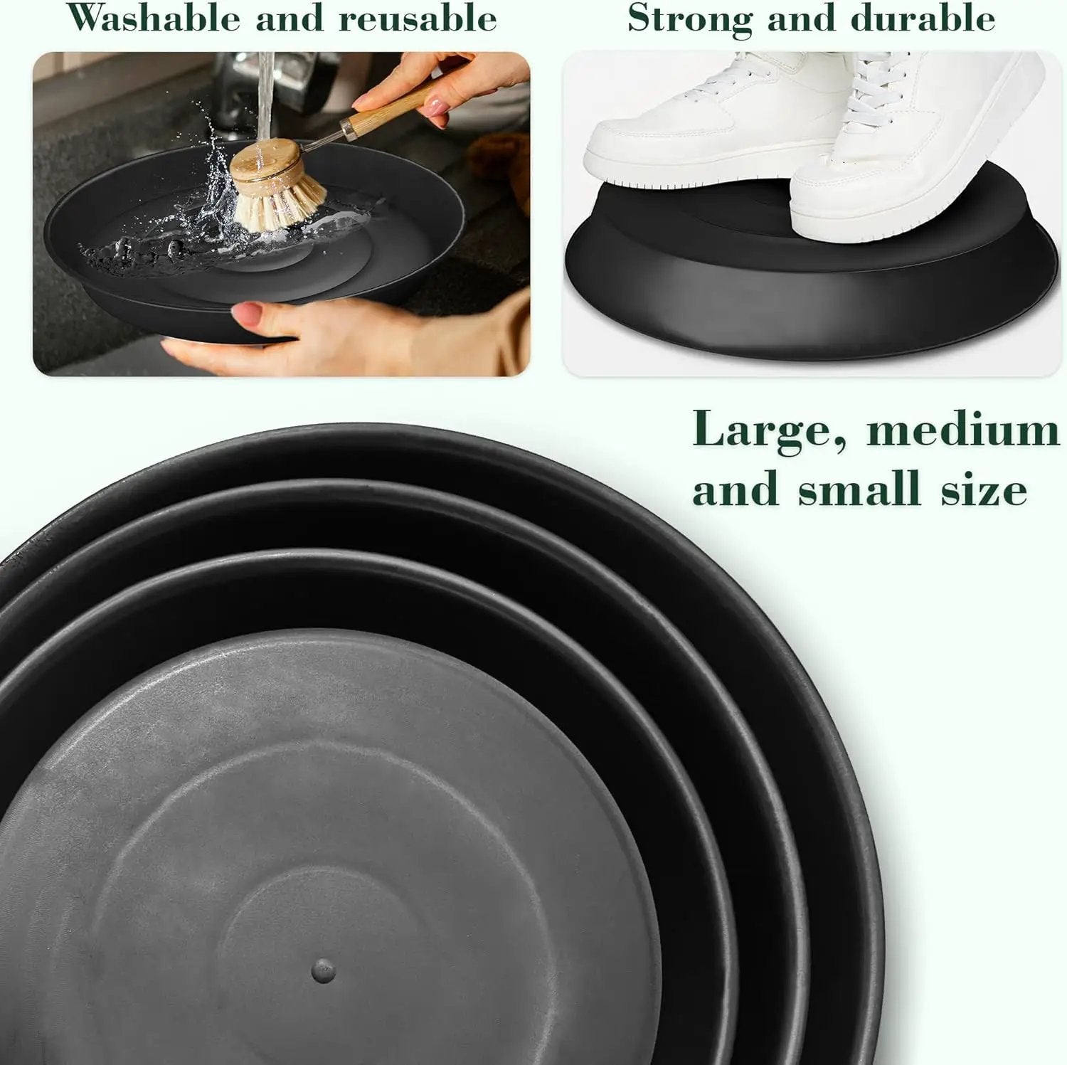 U0U 3 Size Round Stepping Stone Mold,10" 11.4" 12.6" Cement Molds for Concrete,Plastic Concrete Molds for Casting Garden Pathmate Pavement Precast and Forms Walkway by GreenHaven Gardens