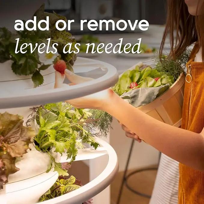 Farmstand Starter Kit with Glow Rings and 24 Seedling Credits | Medium Hydroponic Growing System Kit | Vertical Garden Planter Tower | 4ft 10in Tall by GreenHaven Gardens