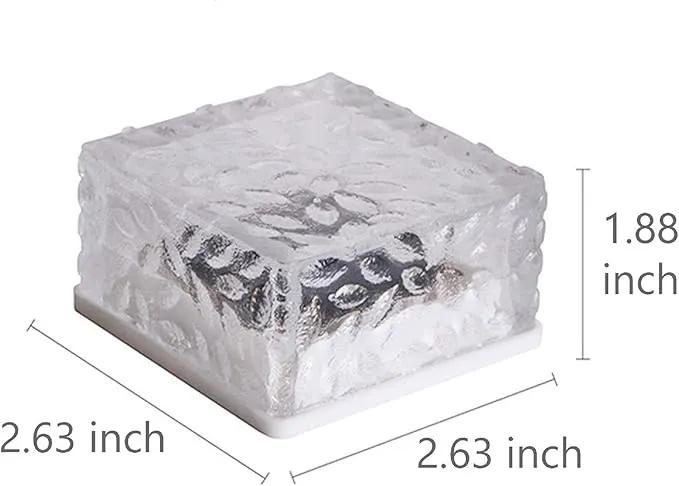Epicgadget Solar Ice Cube Shaped Light, 2.8x2.8x2 inch Ice Cube Shaped Warm White Outdoor Solar Garden Decorative Lights for Walkway Pathway Backyard Christmas Decoration Parties (8 PCS) by GreenHaven Gardens