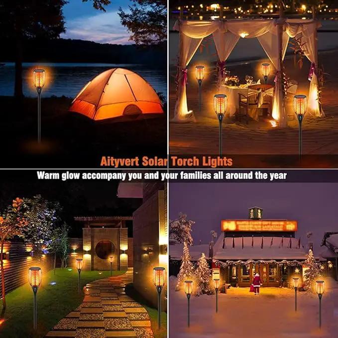 Aityvert Upgraded Larger Solar Torch Lights, Waterproof Outdoor Dancing Flames Light, Flickering Flames Garden Light, Landscape Decoration Pathway Patio Lights 43" 96 LED (6 Pack) by GreenHaven Gardens