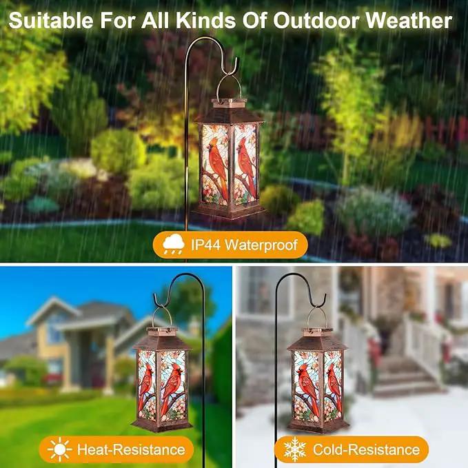 Solar Lantern Outdoor Waterproof Cardinal Garden Decor Birthday Gifts for Women Mom and Grandma Solar LED Plastic Decorative Hanging Light for Yard(Cardinal) by GreenHaven Gardens