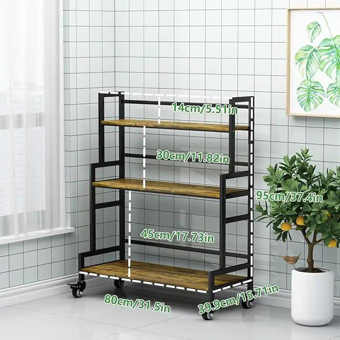 YIZAJIA Plant Stand Indoor 3 Tier Metal Board Outdoor Tiered Stands Shelf With wheel for Multiple Plants Potted Ladder Plant Holder Table Plant Pot Stand for Window Garden Balcony Living Room (3 by GreenHaven Gardens
