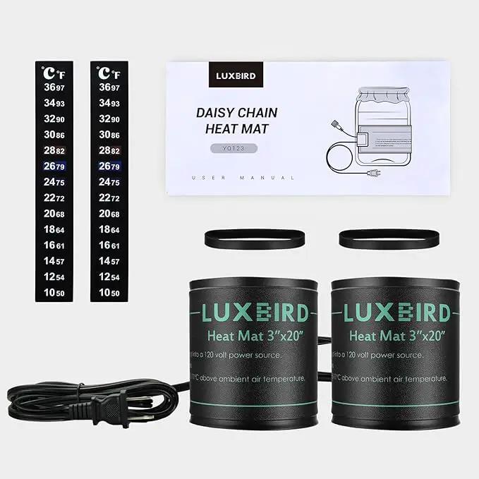LUXBIRD Daisy Chain Heating Mats, 2 Pack, 3 * 20 inches, IP67 Waterproof PVC by GreenHaven Gardens