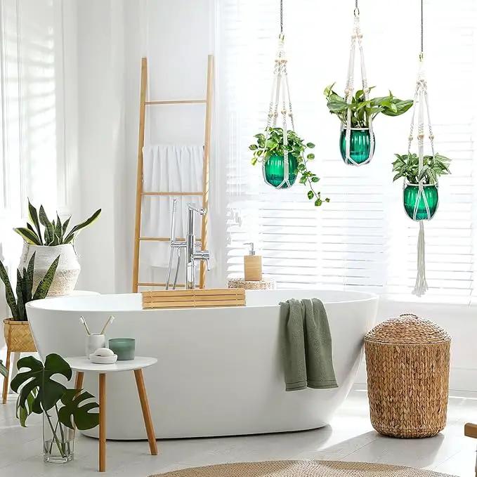 Small Hanging Planters Self Watering 5 Inch, 3 Set Hanging Plant Pot for Indoor Outdoor Plants, Hanging Flower Pots with Drainage Hole & 2 Kinds of Plant Hangers for Garden Home Decor by GreenHaven Gardens