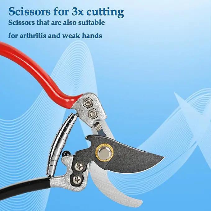 Ultra Sharp Germany Titanium Steel Pruning Shears - Cuts 3X Easier, Weak Hand Arthritis Snips, Rust-Resistant, Effortlessly 1-Inch Cut Capacity Garden Scissors, Ergonomic Handle (gt-06, 1) by GreenHaven Gardens
