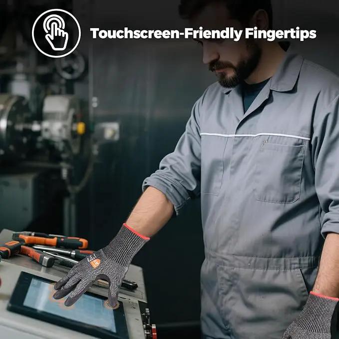 Donfri A9 Cut Resistant Work Gloves for Men - Steel + HPPE Hybrid Safety Gloves for Men, ANSI Cut Level 9 Protection Flexible for Metal Glass Wood Construction Fishing by GreenHaven Gardens