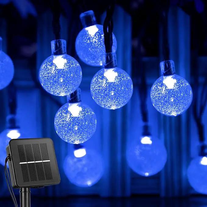 Brightown Solar String Lights - 60 Led, 35.6 Feet Crystal Globe Lights with 8 Modes, Waterproof, Solar Powered for Outdoor Garden Yard Porch Wedding Party Decor Halloween (Blue) by GreenHaven Gardens