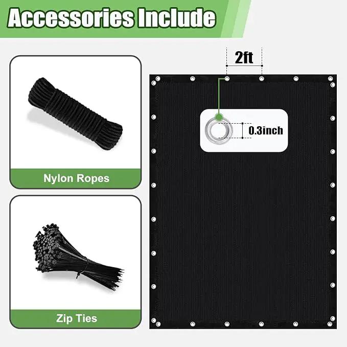 Outdoor 90% Sun Shade Cloth with Grommets, 17 X 18 FT Pergola Shade Cover for Garden Patio Carport Kennel Swimming Pool, Black (We Make Custom Size) by GreenHaven Gardens