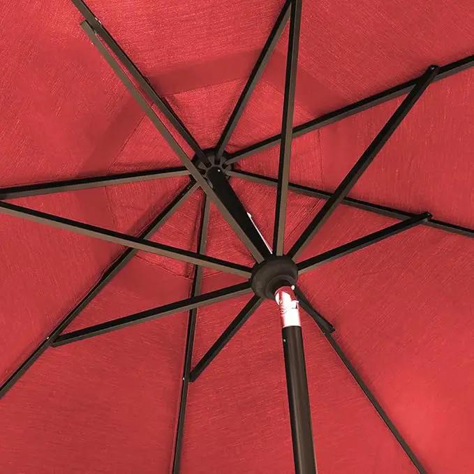EliteShade USA 10-Year-Non-Fading 10Ft Market Umbrella Patio Umbrella Outdoor Table Umbrella with Ventilation, Logo Red by GreenHaven Gardens