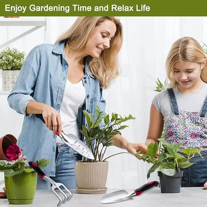 FANHAO Garden Tool Set, 3 Piece Heavy Duty Garden Trowels Cast-Aluminum Garden Hand Shovels with Non-Slip Rubber Grip, Idea for Transplanting, Weeding, Digging and Planting by GreenHaven Gardens