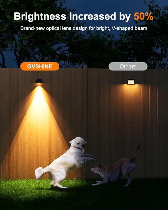 16 Pack Decorative Solar Powered Fence Lights Outdoor Waterproof with Warm White LED Spot Lens, for Outside Wall, Deck, Patio, Yard, Rail, Garage, Pool, Designed for Enhanced Security, Easy Install by GreenHaven Gardens