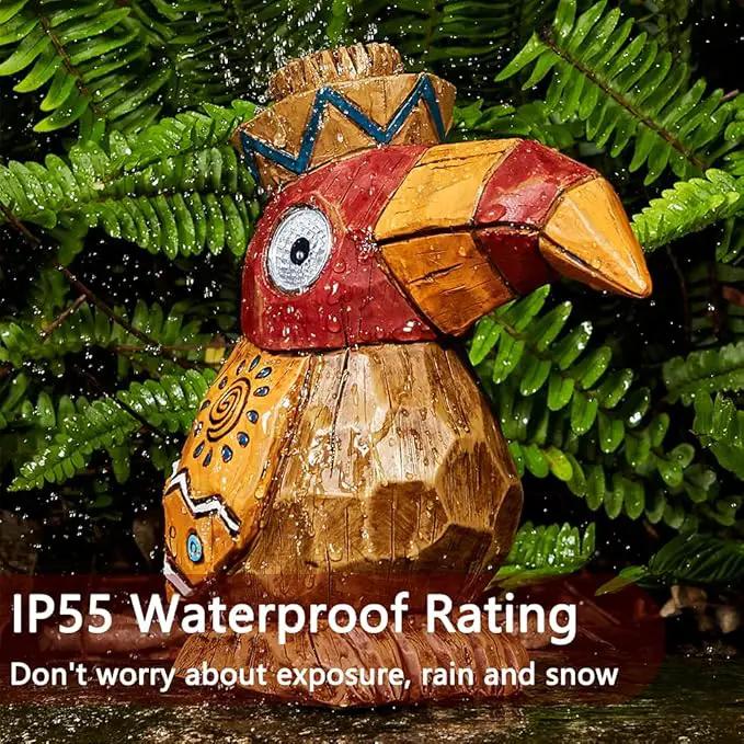 Solar Tiki Statue-WoodWoodpecker Bird-Garden Hawaiian - Solar Outdoor Light Garden Sculptures & Statues Totem Pole Bar Outdoor Patio Pool Yard Summer Decorations by GreenHaven Gardens