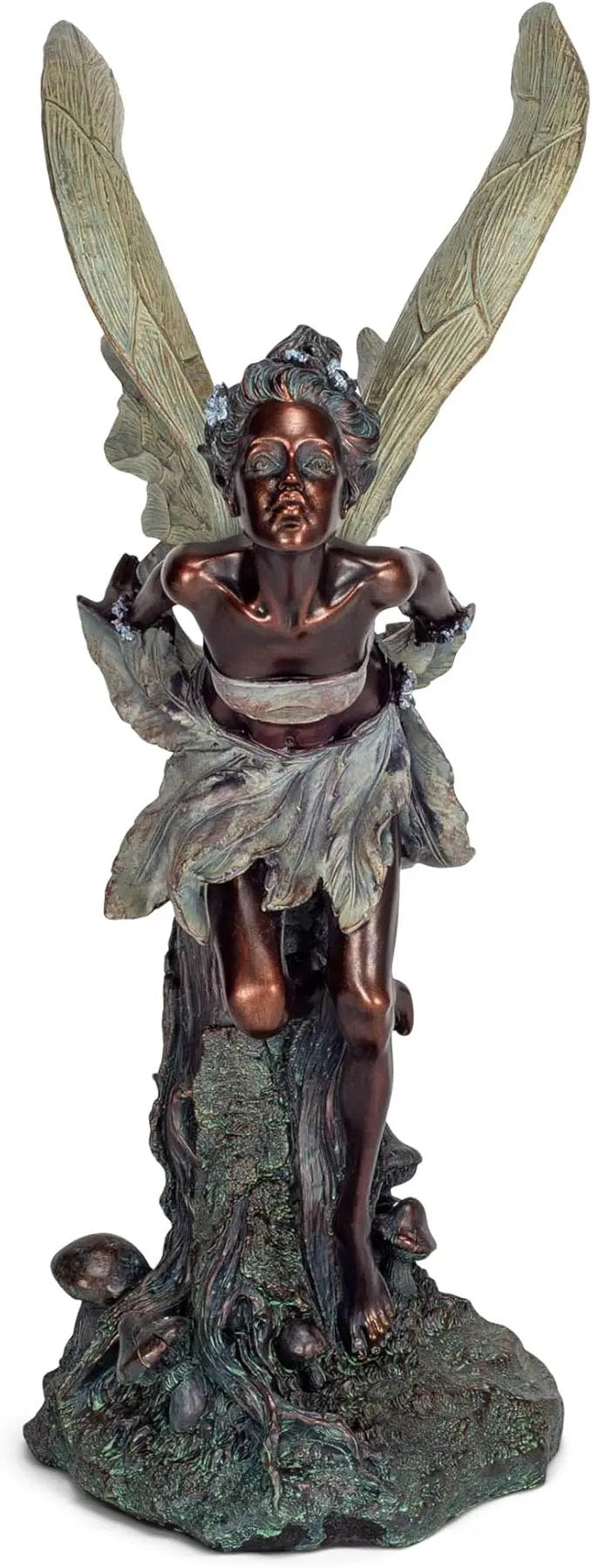 Lovely Kissing Fairy Bronze Tone 19.75 Inches Polyresin Outdoor Garden Statue by GreenHaven Gardens