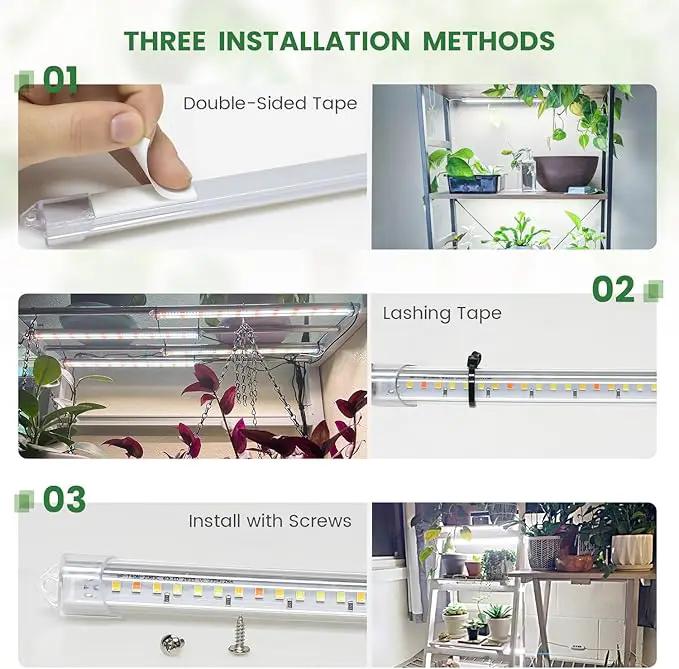 Under Cabinet Grow Light Strip, 36W 360LEDs Grow Lights for Indoor Plant Full Spectrum 660nm/3000K/6000K Grow Lamp with 6/12/16H Timer, 3 Spectrum Modes, 5 Brightness Levels (6 Bars/2 Pack) by GreenHaven Gardens