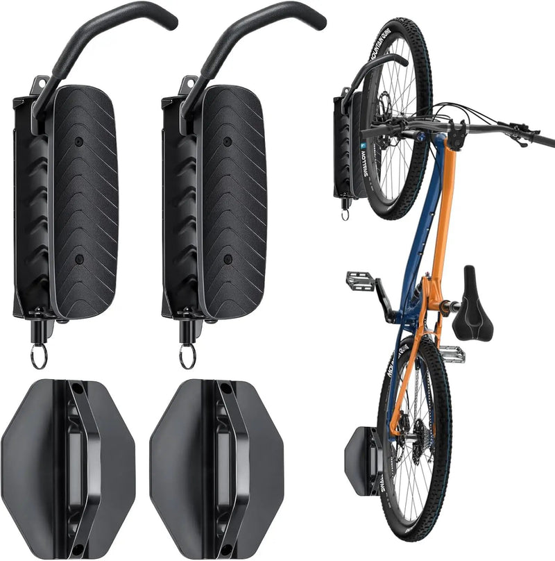Bike Rack Garage,Bike Wall Mount, 150° Swivel & Space-Saving Vertical Bike Hangers for Storage, Sturdy Bike Stand Holds Up to 66lbs, Easy to Install, 2 Pack by GreenHaven Gardens