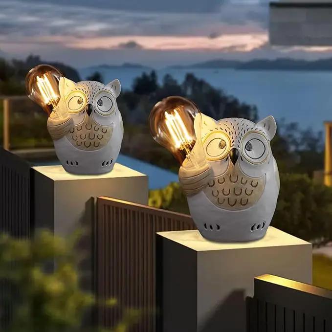 pearlstar Owl Garden Outdoor Statue, Solar Figurines Bulb LED Lights, Outdoor Garden Lawn Decorations for Porch Patio Yard Lawn, Unique Gifts for Friends and Family by GreenHaven Gardens