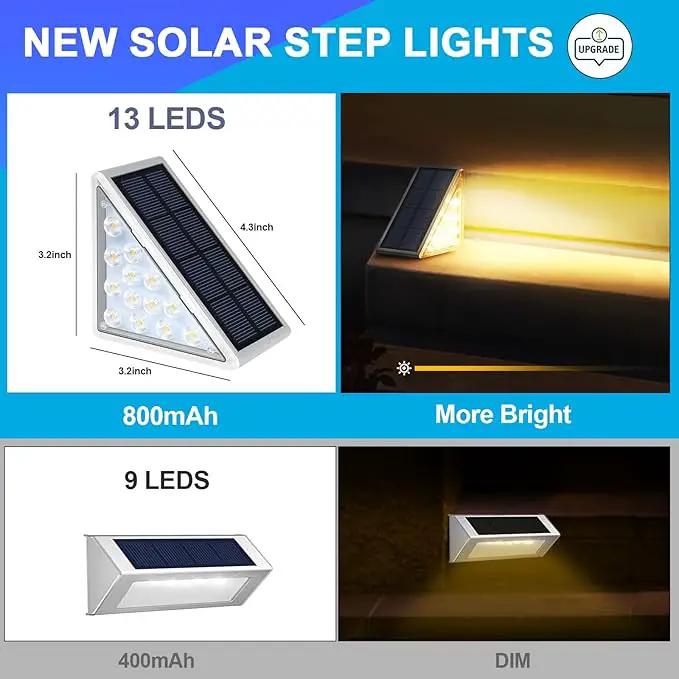 LED Solar Step Lights Waterproof Outdoor Stair Lights, Warm White Solar Deck & Pathway Lights IP67 for Yard, Patio, Garden, Front Door, Driveway, Porch 2PK by GreenHaven Gardens