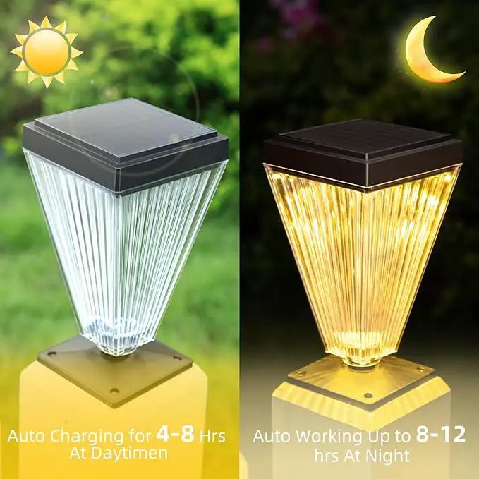Solar Post Cap Lights 6 Pack Outdoor Waterproof Solar Fence Post Lights Sun Powered Pillar Lights Garden Decorative Yard Patio Walkway Pathway Lights by GreenHaven Gardens