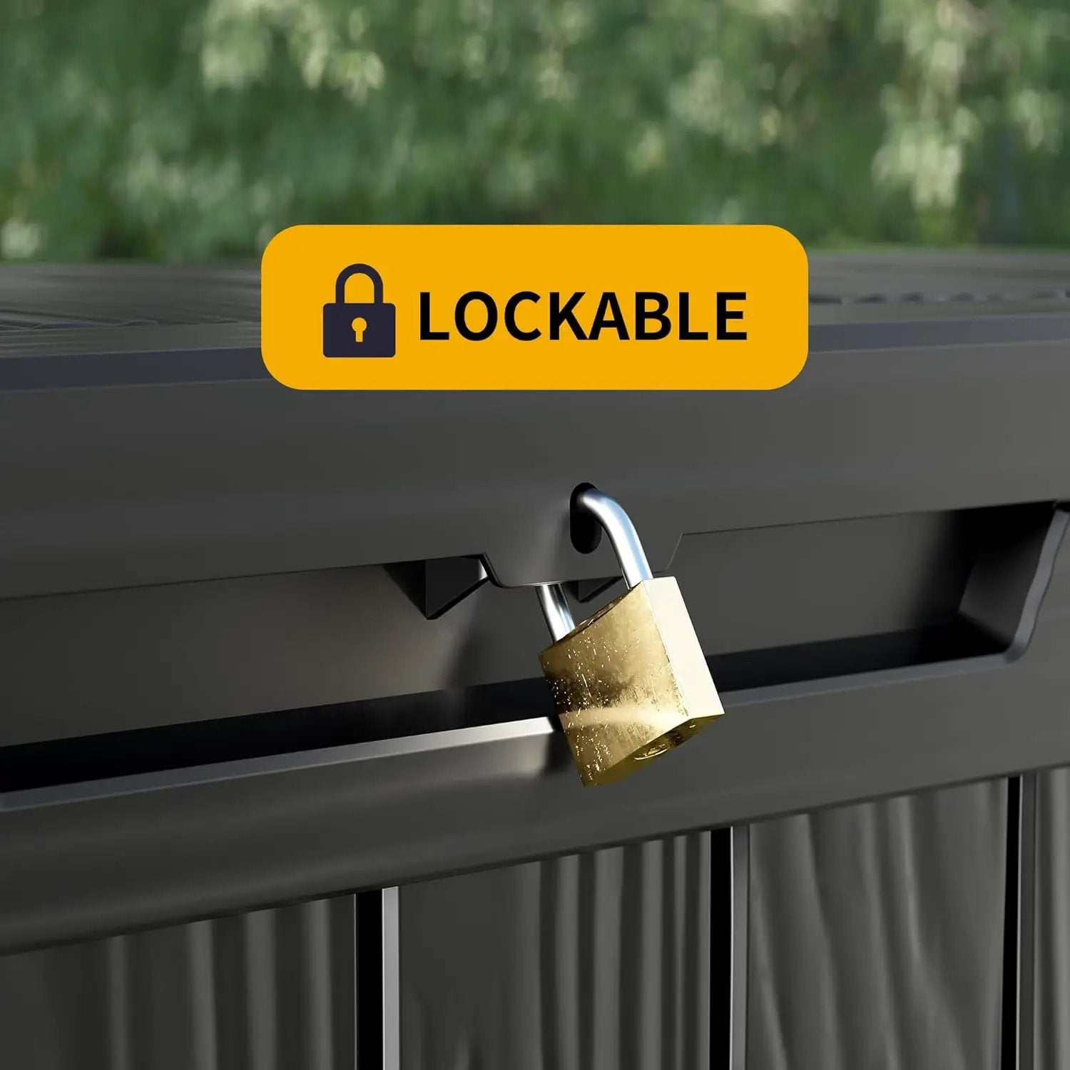 80GAL Black Outdoor Deck Box with Lockable Lid – Waterproof, SGS - Certified UV Resistance, Spacious Storage for Patio Cushions, Pool Accessories & Gardening Supplies, Easy Assembly by GreenHaven Gardens