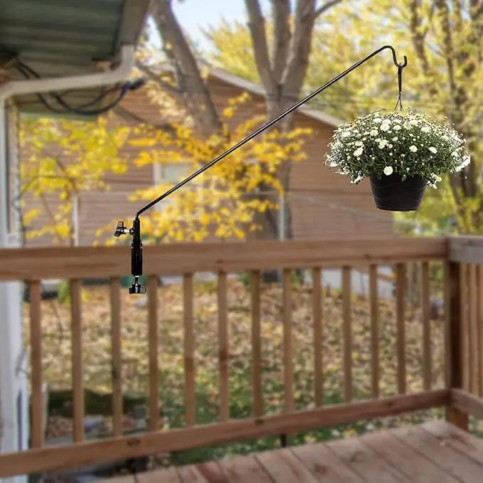 Ashman Deck Hook (2 Pack, 49-Inch Deck Hook), Double Forged Solid Metal Single Piece Rod, Ideal for Bird Feeders, Plant Hangers, Coconut Shell Hanging Baskets, and Lanterns. by GreenHaven Gardens