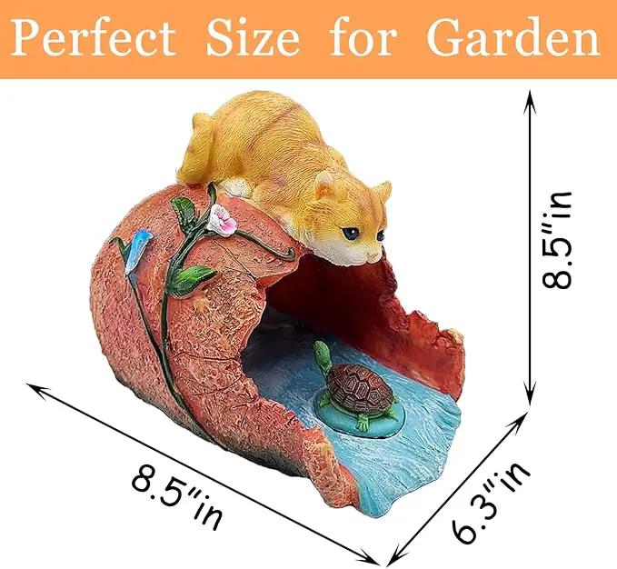 Teaeeno Orange Cat Decor Statue Gutter Downspout Extension Decorative,Animal Statue Outdoor Decor,3"×4" Rain Gutter Downspout Splash Block,Garden Splash Block Outdoor Sculpture,Rain Downspout Diverter by GreenHaven Gardens