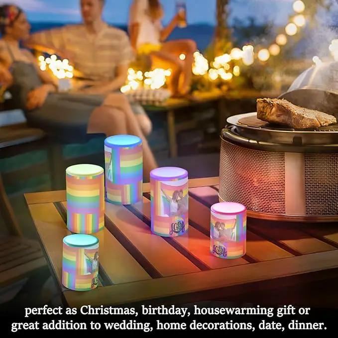 Vdsrup Flameless Candles Set of 2 LGBT Custom LED Candles with Timer Battery Operated Personalized Candle Lights Flickering with Remote for Home Bedroom Decor by GreenHaven Gardens