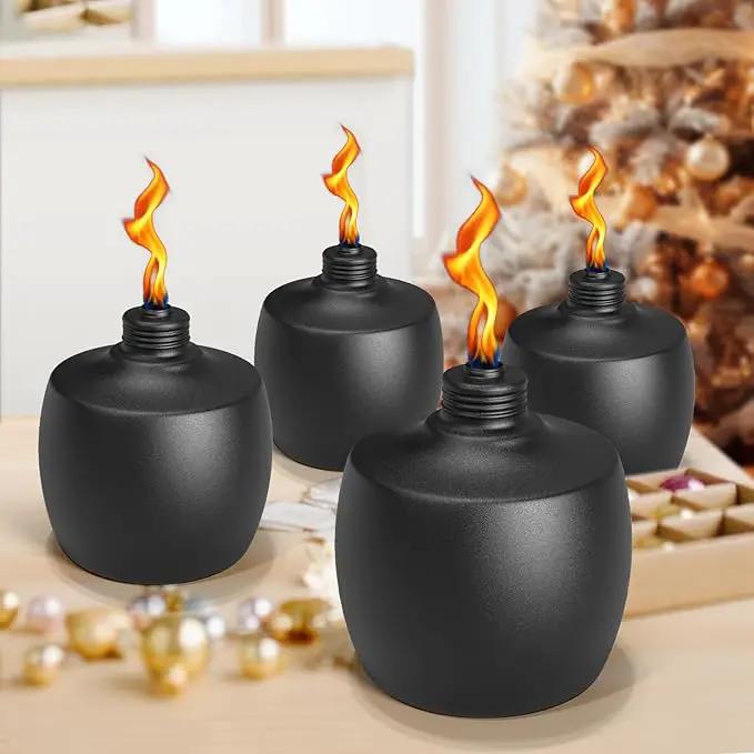 2-Pack Citronella Tabletop Torches, 21.5 oz Table Top Torches for Outdoor, Metal Oil Burner Candles, Garden Torches with Fiberglass Wick for Yard, Patio, Deck, Garden, Party, Landscape by GreenHaven Gardens