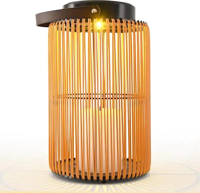 Solar Lanterns for Outdoor Waterproof, ZBLUXBZ Outdoor Table Lamp for Outside Hanging Solar Lights, LED Garden Cordless Lights Perfect for Patio and Pathway Lighting (11-inch Height, Yellow) by GreenHaven Gardens