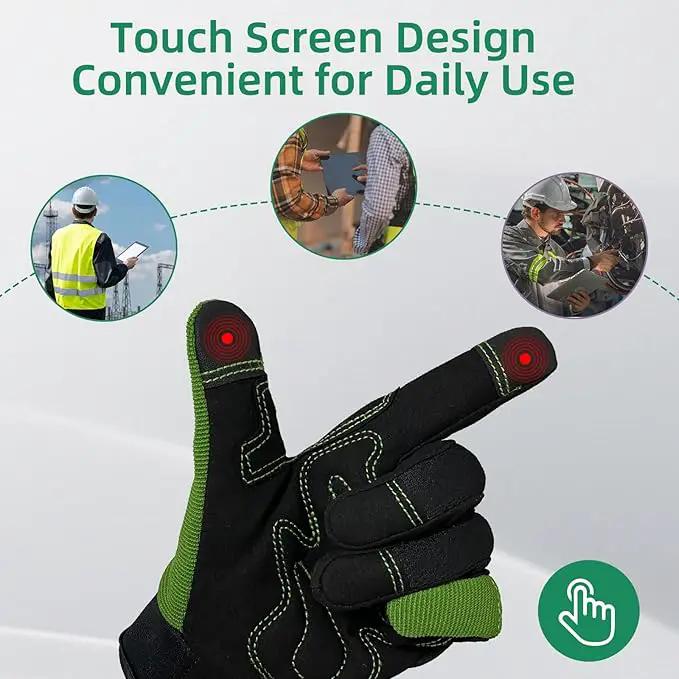 Gardening Gloves for Men and Women, Thorn Proof & Puncture Resistant Working Gloves, Gloves for Safety Work and Gardening, Gardening Gifts, Synthetic Leather Spandex Mechanic with Touchscreen Support by GreenHaven Gardens