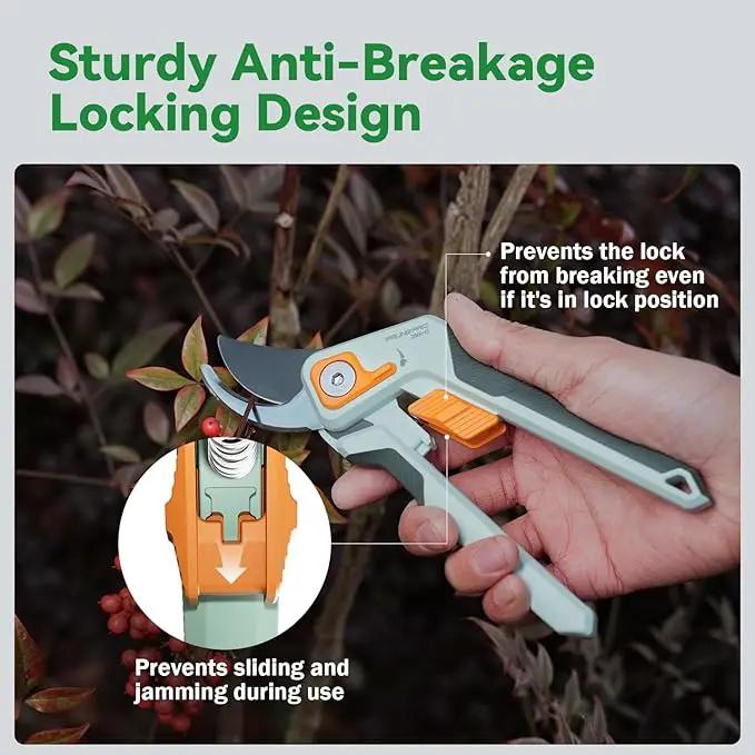 PrunePro 8" Professional Pruning Shears for Gardening Bypass Hand Pruner Stainless Steel Sharp Garden Scissors Plant Flower Rose Garden Clipper - 3 Pack by GreenHaven Gardens