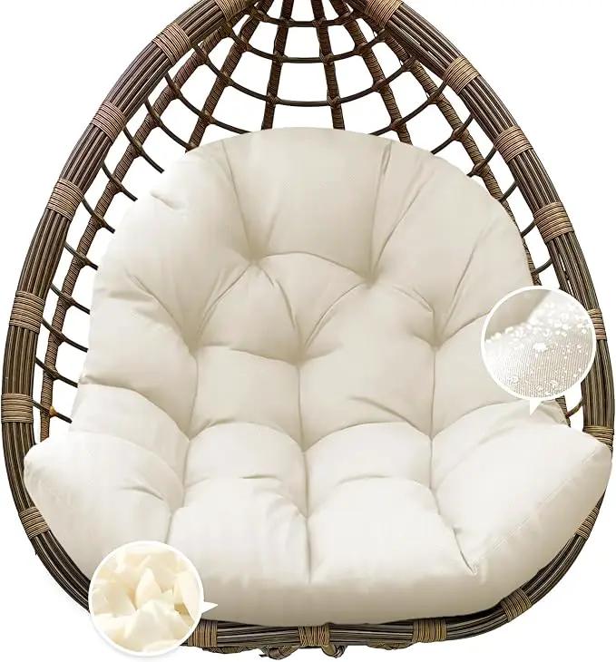 Egg Chair Cushion Replacement, Waterproof Outdoor Hanging Egg Chair Cushion Hammock Swing Chairs Cushions Pads, U-Shaped Thickened Cushions for Hanging Eggs Chairs, 47x33x7 Inches (Cream) by GreenHaven Gardens