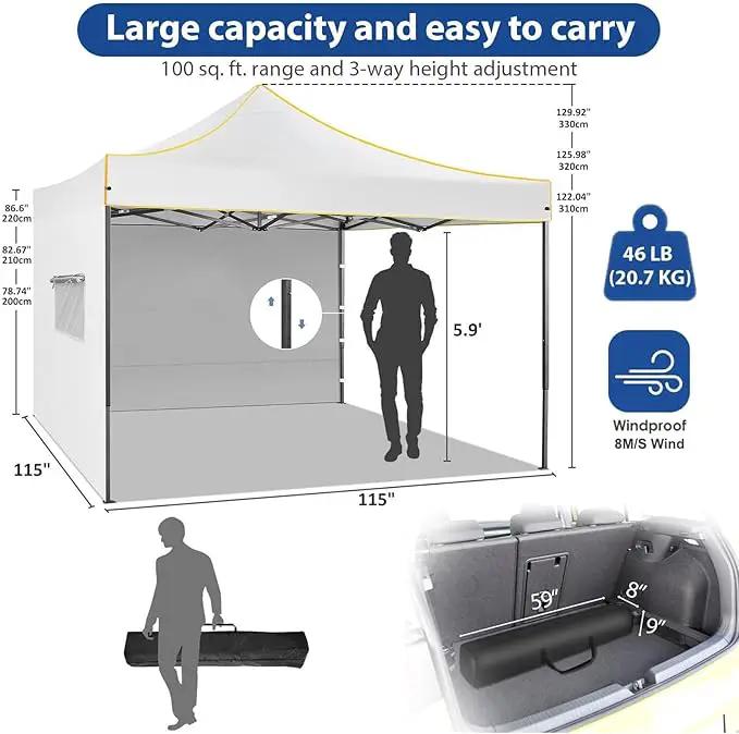 COBIZI 10x10 Heavy Duty Pop up Canopy Tent with 4 Removable Sidewalls, Ez Pop up Canopy with Portable Bag, Commercial Gazebo Waterproof Sunshade for All Weather Party Camp Stall Patio by GreenHaven Gardens