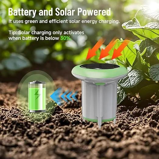 Smart 3-in-1 Soil Moisture/Temperature/Fertility Meter for Outdoor Plant, Soil Test Kit for Garden/Farming/Lawn, GreenVation Digital Soil Sensor with Tuya/Smart Life APP Push Notification by GreenHaven Gardens