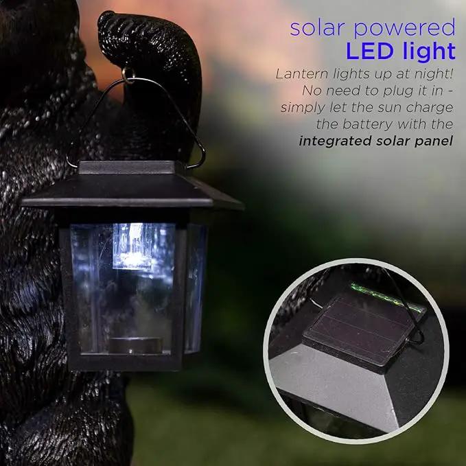 Alpine Corporation 15" Tall Outdoor Bear Couple with Lantern and Welcome Sign Statue with Solar LED Light Yard Art Decoration by GreenHaven Gardens