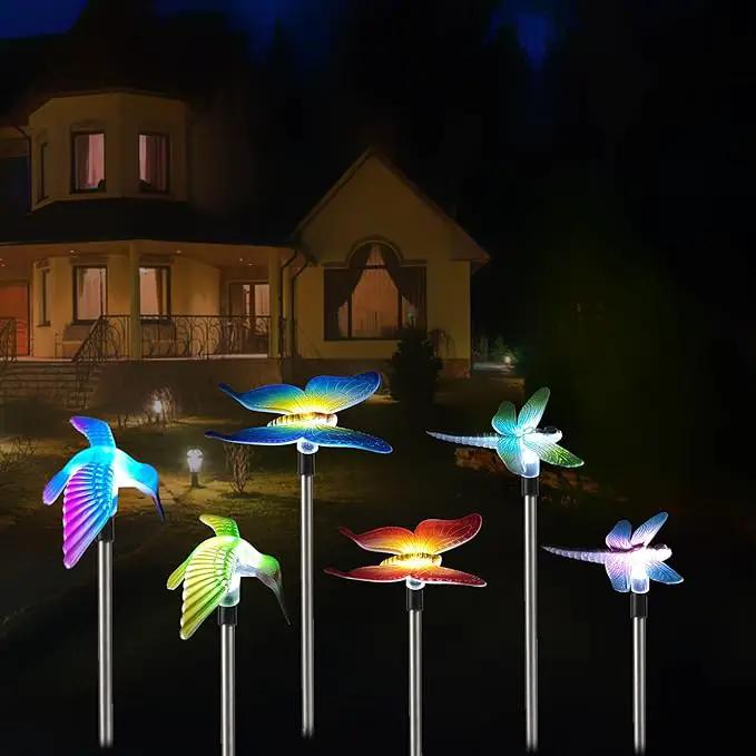 Solar Outdoor Lights with Hummingbird Butterfly Insect Garden Gifts Decor,Solar Garden Stakes Lights for Pathway, Lawn, Patio, Driveway by GreenHaven Gardens