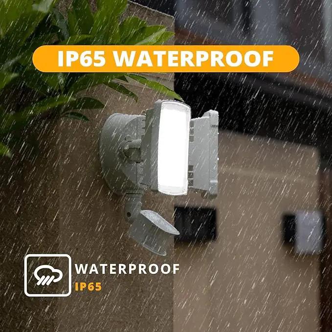 UME 2 Pack 19W LED Flood Light Motion Sensor Outdoor, 2 Adjustable Head, 2000LM, 5000K, IP65 Waterproof, Dusk to Dawn Security Light with Photocell for Exterior,Outside,Garage,House(White) by GreenHaven Gardens