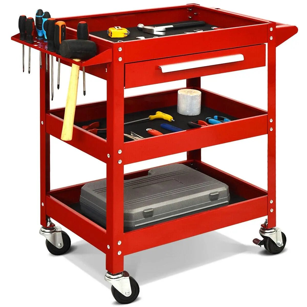 Rolling Tool Cart Mechanic Cabinet Storage ToolBox Organizer with Drawer by DirectDeals