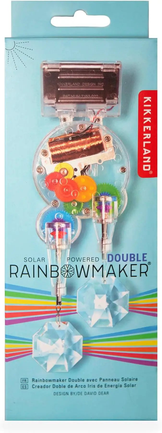 Kikkerland Solar Powered Rainbow Maker – Prism Suncatcher, Fun Home Window Decor – Unique Gift for Christmas & Birthdays – Double Crystal by GreenHaven Gardens