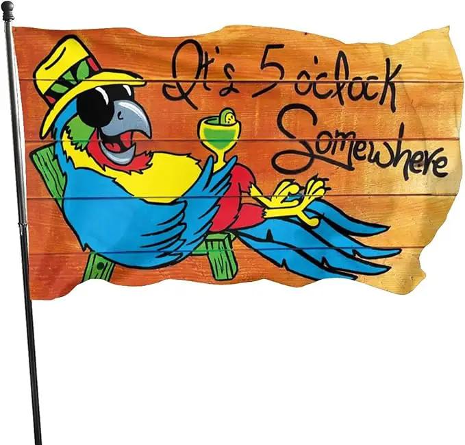It'S 5 O'Clock Somewhere Flag 3x5 Ft Indoor/Outdoor Yard Garden Lawn Holiday Decoration Banner Sign by GreenHaven Gardens