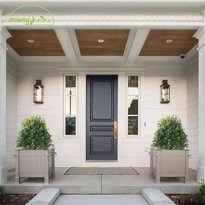 Artificial Boxwood Ball Trees with Ground Spike, 20" UV Resistant Artificial Shrubs, Fake Evergreen Artificial Plant Brush for Indoor Outdoor Front Porch Garden, 1 Pack by GreenHaven Gardens