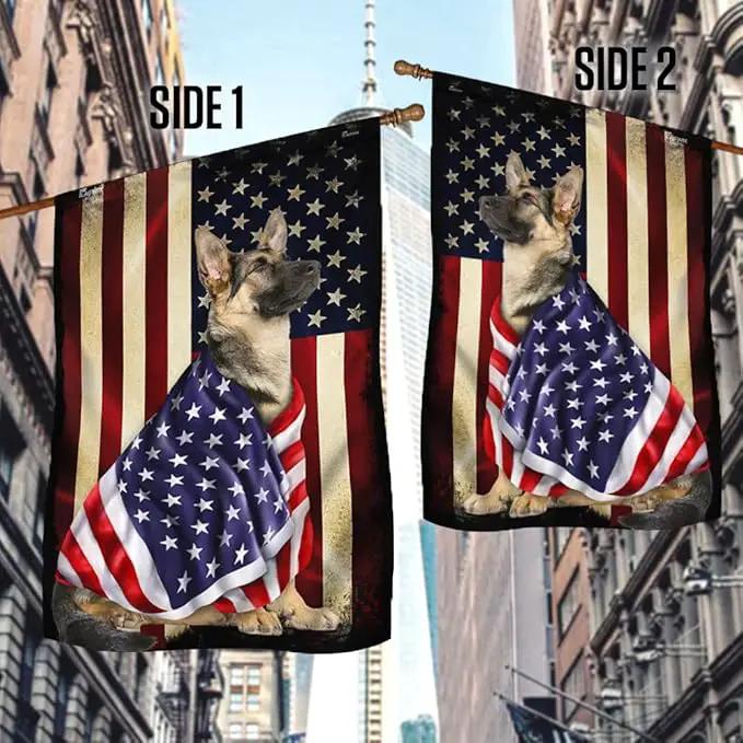 FLAGWIX German Shepherd Flag - Outdoor Decorations, 29.5" x 39.5" House Flag for Porch, Patio, Wall Decor, Heavy-Duty Canvas Garden Home Decor Double Sided by GreenHaven Gardens