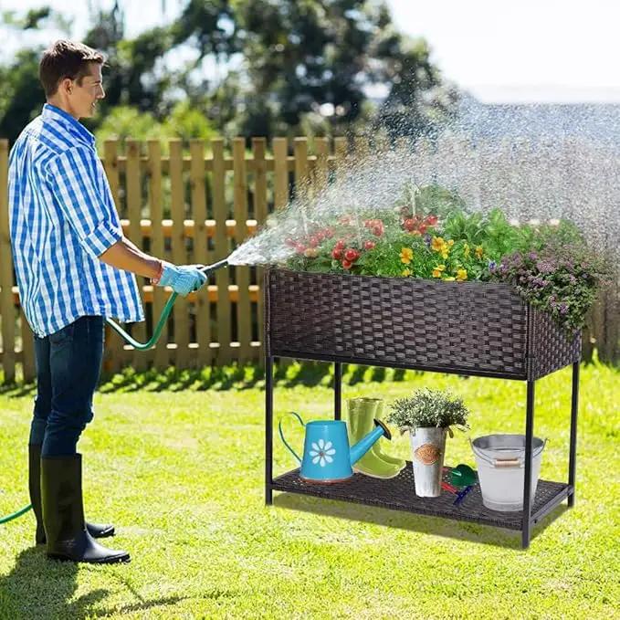 WONDER GARDEN Raised Garden Bed-Planter Box - Elevated Raised Garden Beds Outdoor with Legs & Storage Shelf for Vegetables Flower Herb Backyard Patio by GreenHaven Gardens