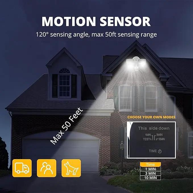 UME 2 Pack 19W LED Flood Light Motion Sensor Outdoor, 2 Adjustable Head, 2000LM, 5000K, IP65 Waterproof, Dusk to Dawn Security Light with Photocell for Exterior,Outside,Garage,House(Black) by GreenHaven Gardens