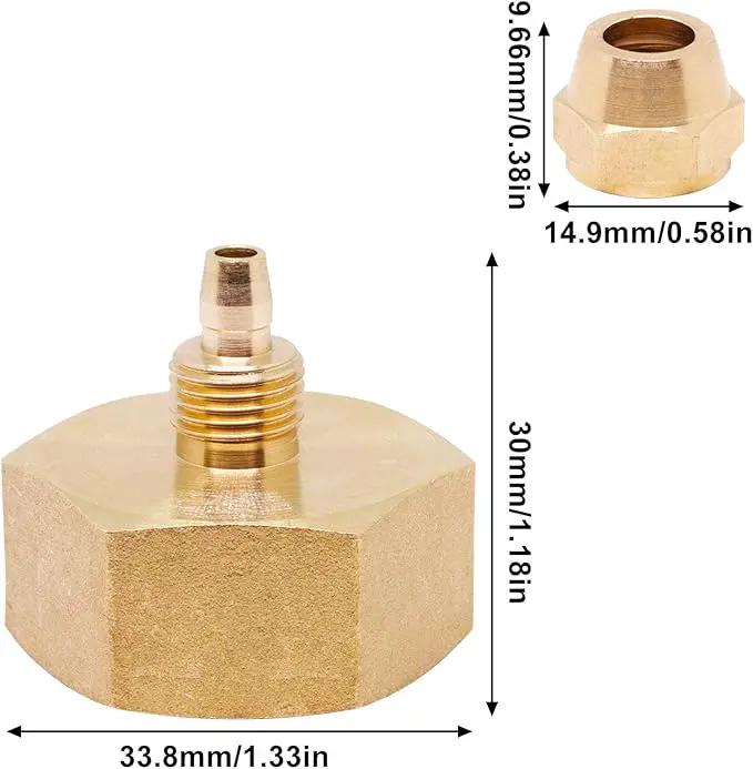 Drip Irrigation Hose Connector, Garden Hose Adapter Solid Brass 3/4 to 1/4 Hose Adapter, Garden Hose to Sink Faucet Adapter Used for Water Hoses (2pcs) by GreenHaven Gardens